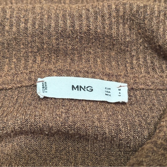MNG Button Up Blouse Brown Size Medium - Picture 5 of 5